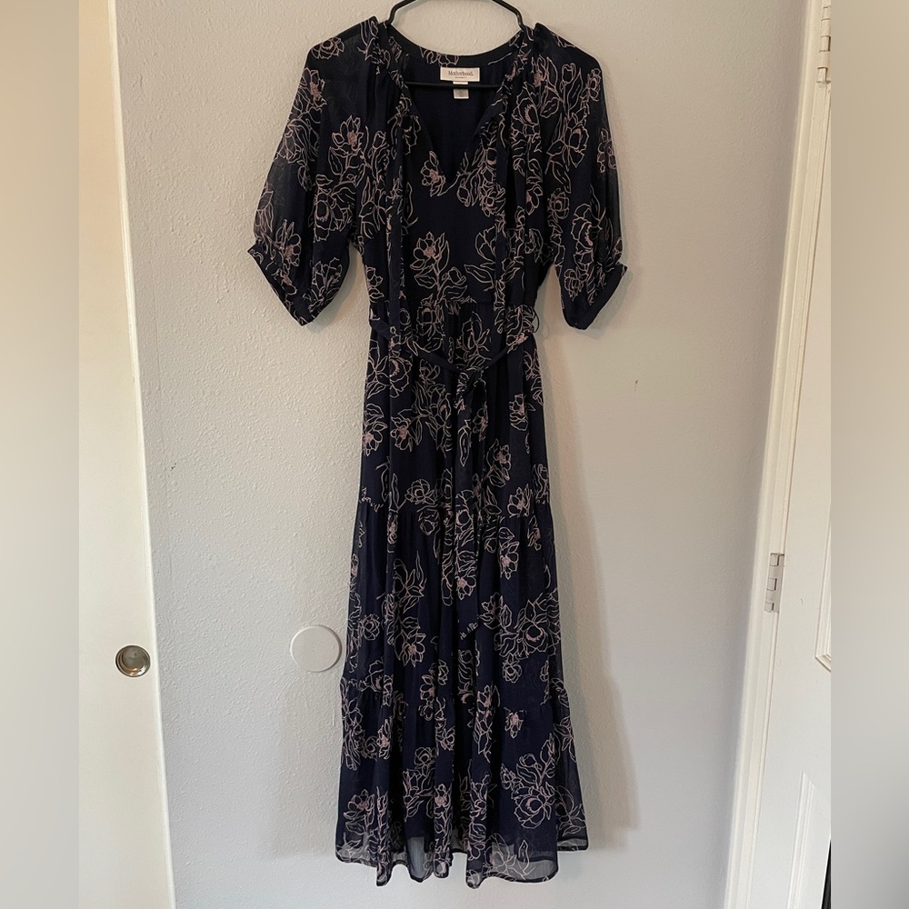Motherhood Navy and Pink Floral Maxi Dress